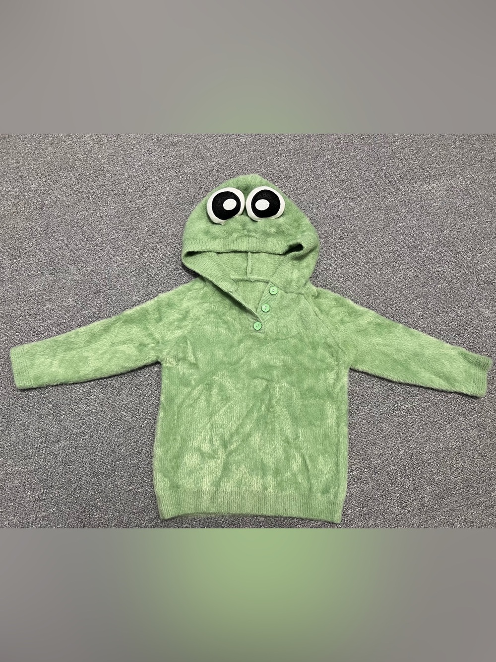 Green Frog Hooded Sweater Kids 5-6T